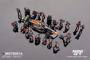 Mini GT 1/64 Oracle Red Bull Racing RB19 #1 Max Verstappen 2023 F1 Japanese Grand Prix Pit Crew Set Limited Edition