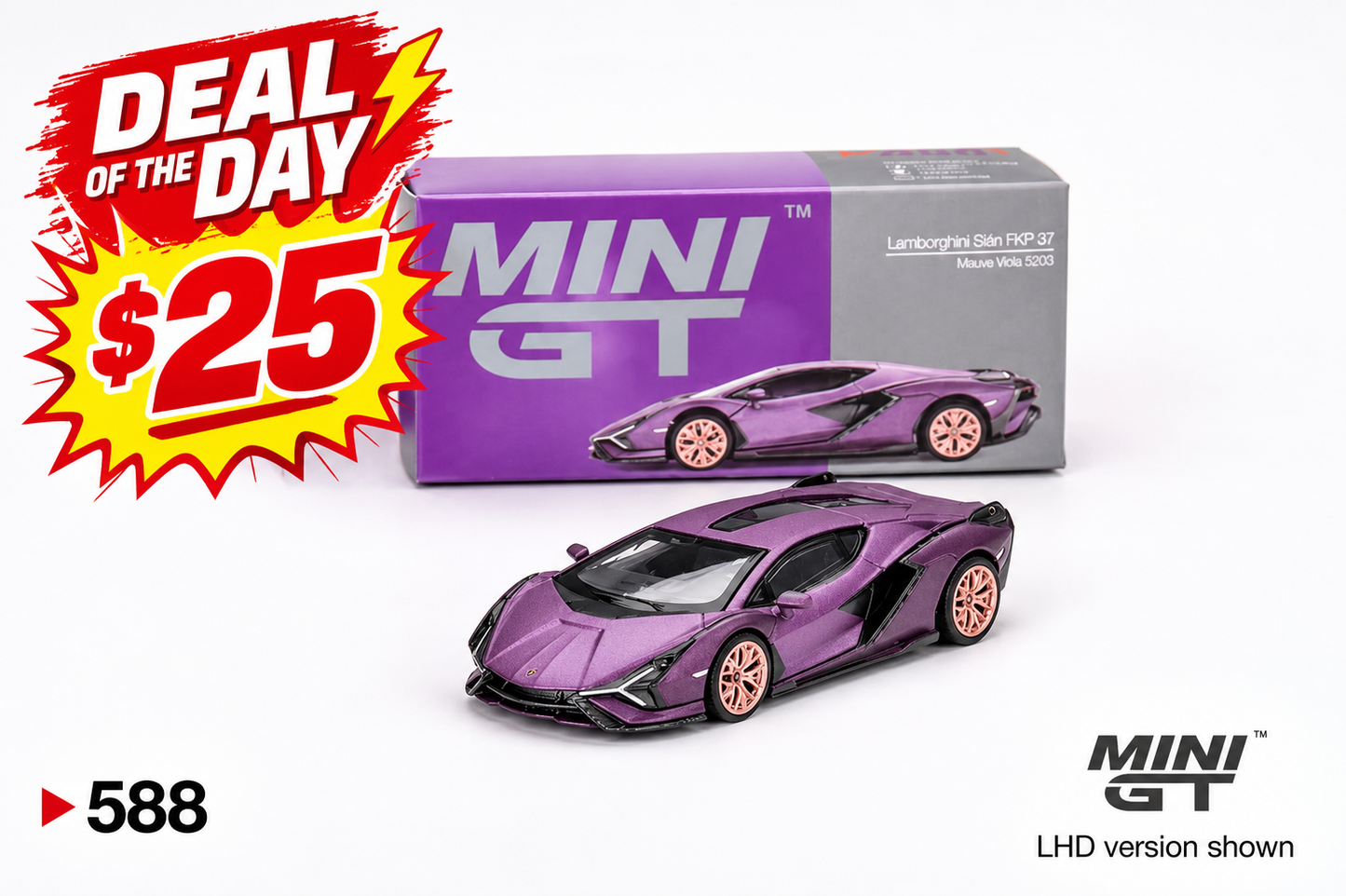Mini GT 1/64 Lamborghini Sián FKP 37 – Matte Viola SE30 – Hong Kong Exclusive