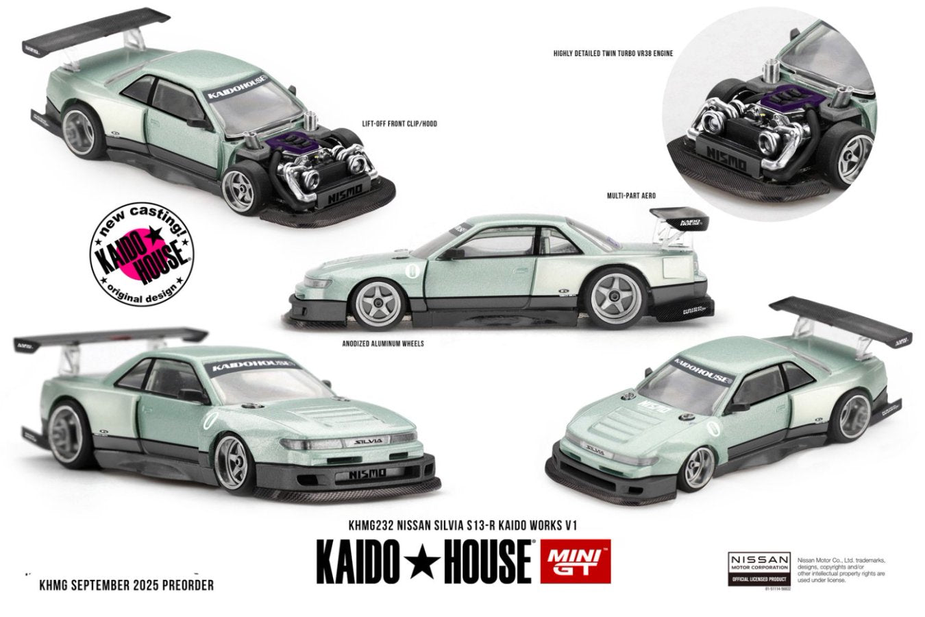 [ETA:  Jun 2026 ] Mini GT x Kaido★House 1/64 Nissan Silvia S13-R KAIDO WORKS V1