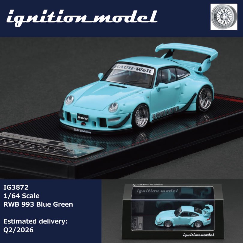 ETA: Mar 2026 ] Ignition Model 1/64 RWB 993 Blue Green – Black Ice