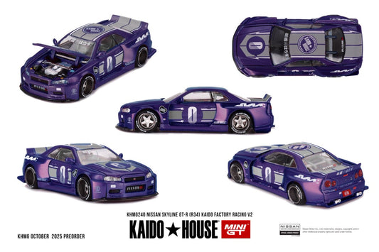 [ETA:  Sep 2026 ] Mini GT x Kaido★House 1/64 Nissan Skyline GT-R (R34) KAIDO RACING FACTORY V2