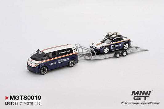 [ETA:  Feb 2026 ] Mini GT 1/64 Porsche 911 Dakar #718 with Volkswagen ID. Buzz Porsche Centrum Gelderland Roughroads Set