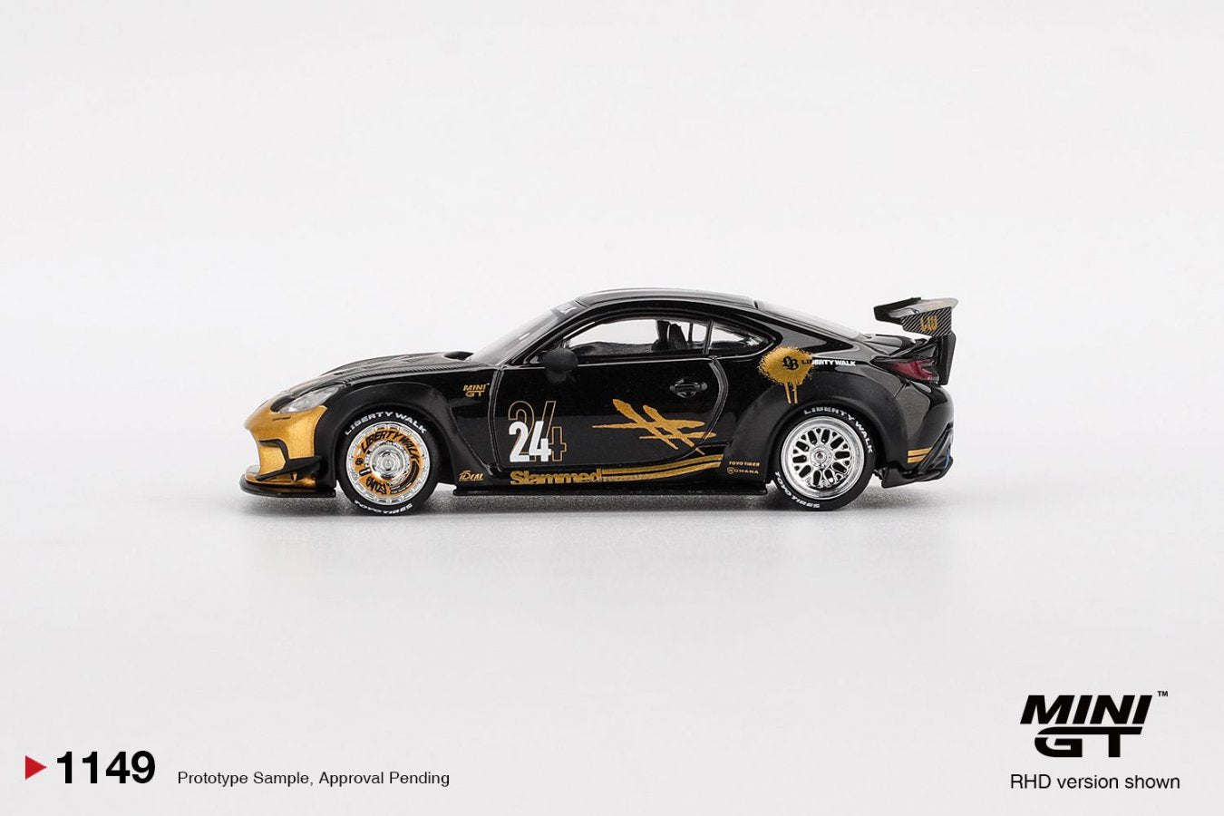 [ETA:  Apr 2026 ] Mini GT 1/64 Toyota GR86 LB★Nation Black / Gold