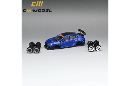 CM Model 1/64 Subaru WRX STi S4 VAB Varis Edition - Blue