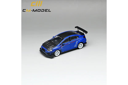 CM Model 1/64 Subaru WRX VAB Varis Edition with Carbon Bonnet - Blue