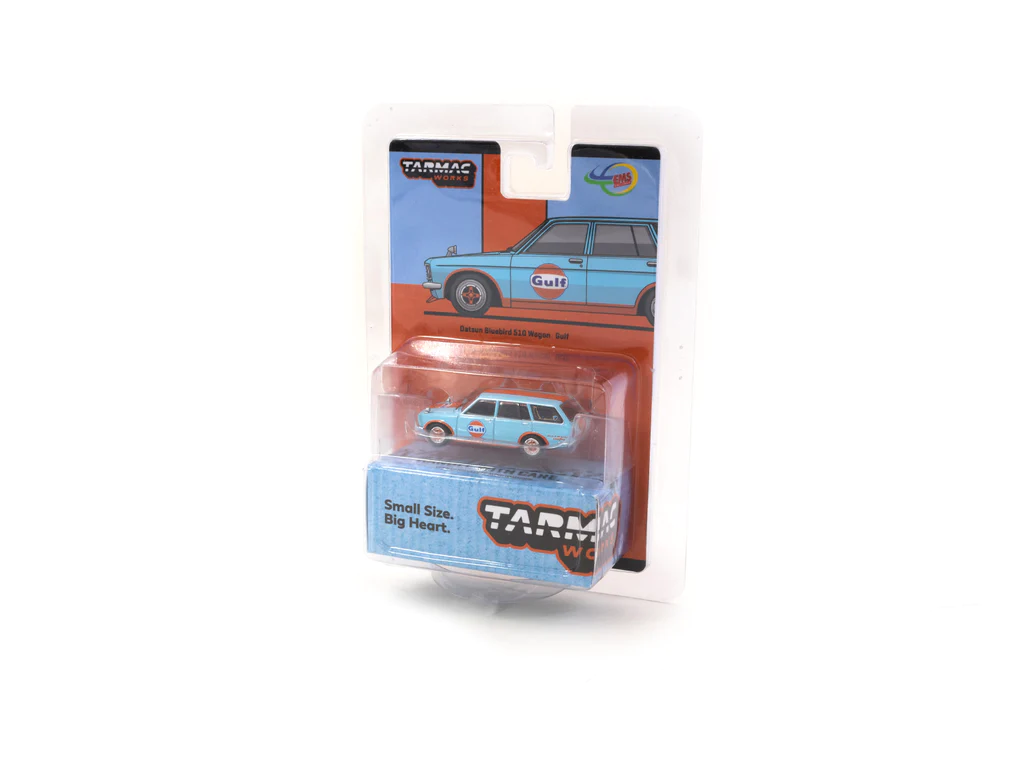 Tarmac Works 1:64 Indonesia EMS Exclusive Datsun Bluebird 510 Wagon Gulf