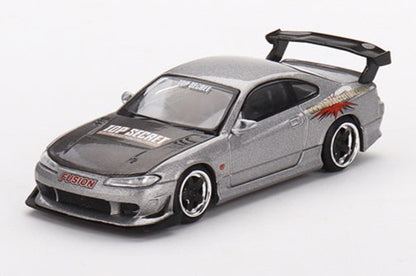 Mini GT 1/64 Nissan Silvia Top Secret Silvia S15 – Silver ***in clamshell blisters***