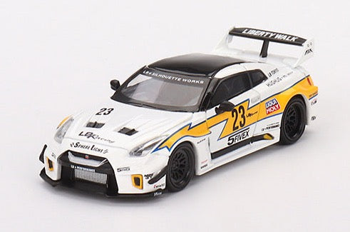 Mini GT 1/64 NISSAN LB-Silhouette WORKS GT 35GT-RR Ver.1 LB Racing – White ***in clamshell blisters***
