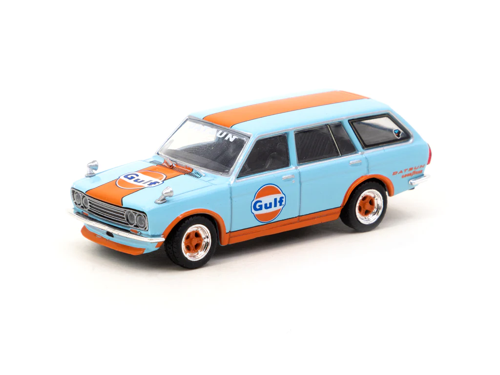 Tarmac Works 1:64 Indonesia EMS Exclusive Datsun Bluebird 510 Wagon Gulf