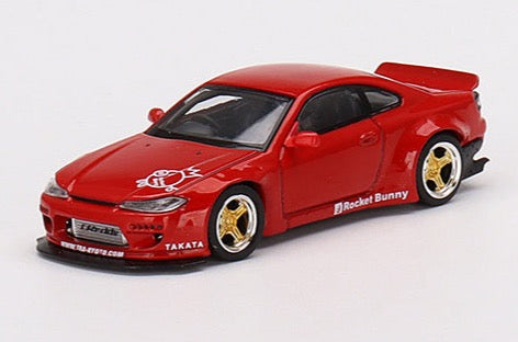 Mini GT 1/64 Nissan Silvia  S15  Rocket Bunny – Red ***in clamshell blisters***