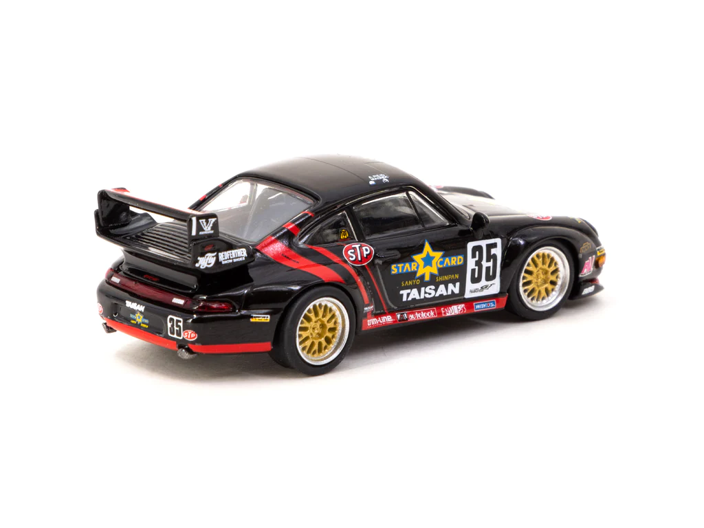 Tarmac Works x Schuco 1/66 Porsche 911 (993) GT2 JGTC Taisan Starcard #35