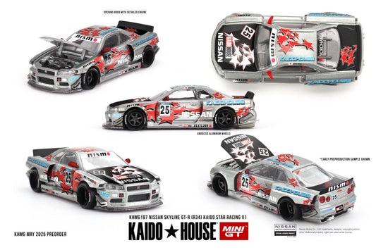 [ETA:  Feb 2026 ] Mini GT x Kaido★House 1/64 Nissan Skyline GT-R (R34) Kaido Star Racing V1
