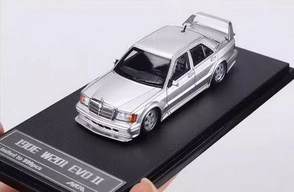 HKM 1/64 190E W201 2.5-16 Evo II Restmod- GT Silver / Gloss White/Candy Red