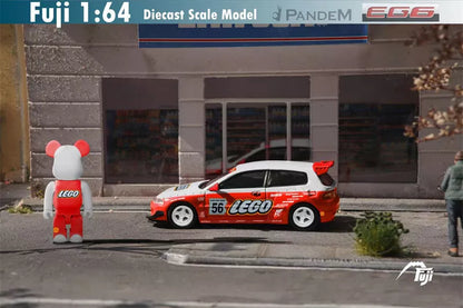 Fuji 1/64 Fuji 1:64 Pandem Civic EG6 Mk5 Rocket Bunny Black Stussy / Red Lego