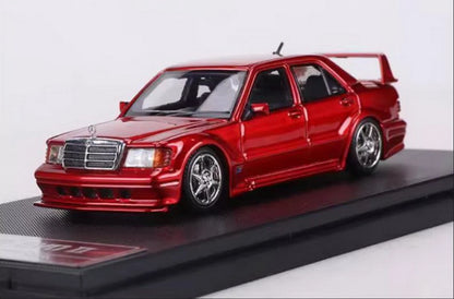 HKM 1/64 190E W201 2.5-16 Evo II Restmod- GT Silver / Gloss White/Candy Red