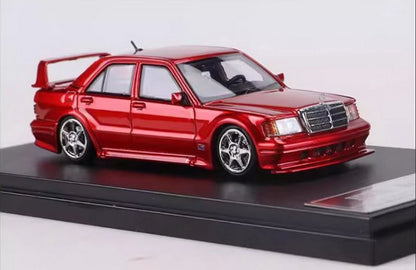 HKM 1/64 190E W201 2.5-16 Evo II Restmod- GT Silver / Gloss White/Candy Red