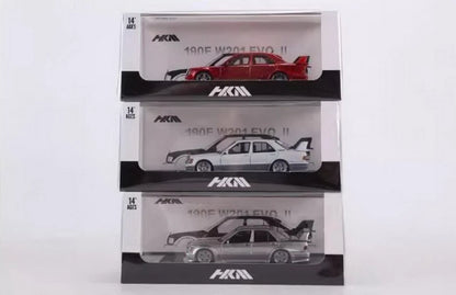 HKM 1/64 190E W201 2.5-16 Evo II Restmod- GT Silver / Gloss White/Candy Red