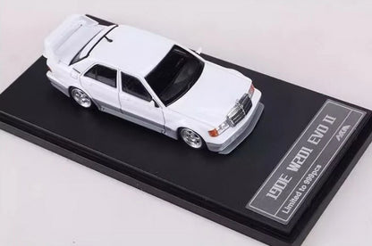 HKM 1/64 190E W201 2.5-16 Evo II Restmod- GT Silver / Gloss White/Candy Red