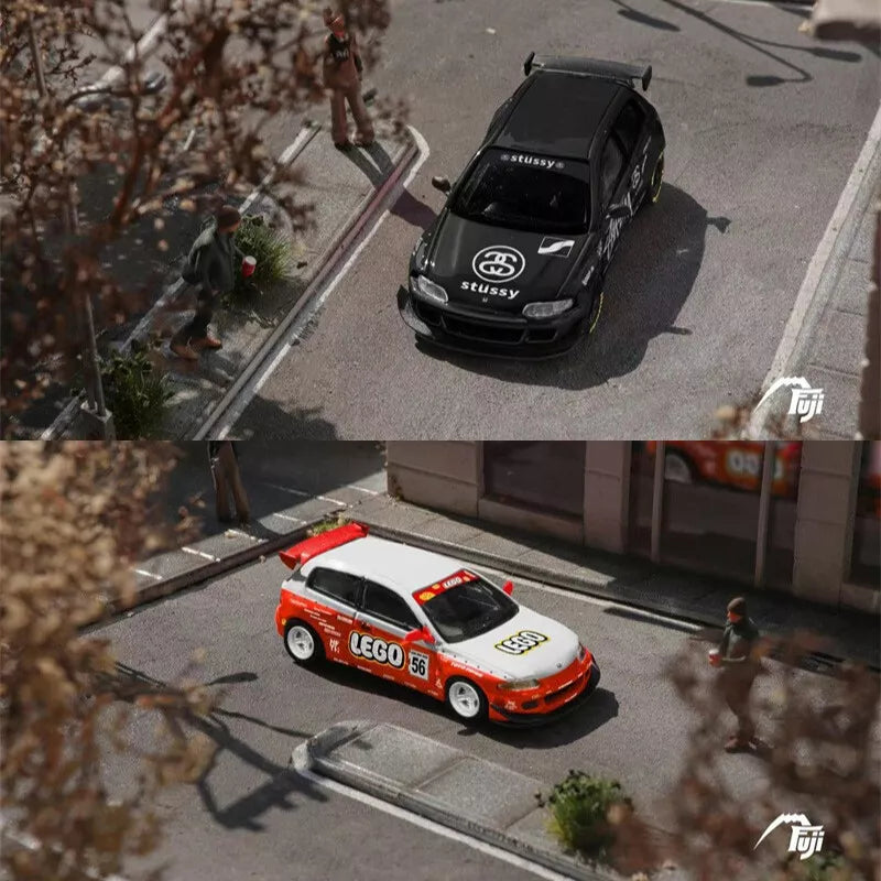 Fuji 1/64 Fuji 1:64 Pandem Civic EG6 Mk5 Rocket Bunny Black Stussy / Red Lego