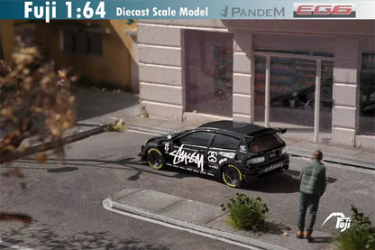 Fuji 1/64 Fuji 1:64 Pandem Civic EG6 Mk5 Rocket Bunny Black Stussy / Red Lego
