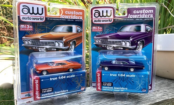 Auto World 1:64 Mijo Exclusive Custom Lowriders 1966 Chevy Impala SS Metallic Orange Limited Edition 4,800 Pcs