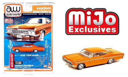 Auto World 1:64 Mijo Exclusive Custom Lowriders 1966 Chevy Impala SS Metallic Orange Limited Edition 4,800 Pcs