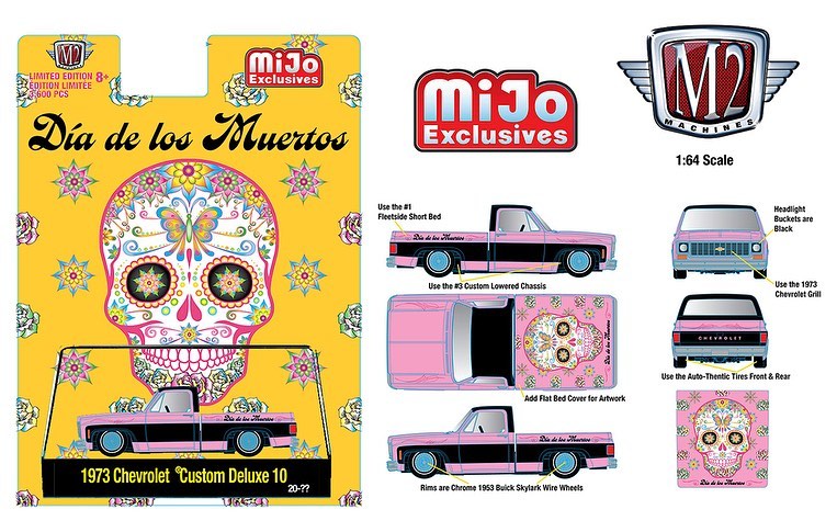 M2 Machines 1:64  Auto-Trucks 1973 Chevrolet Custom Deluxe 10 "Dia De Los Muertos"