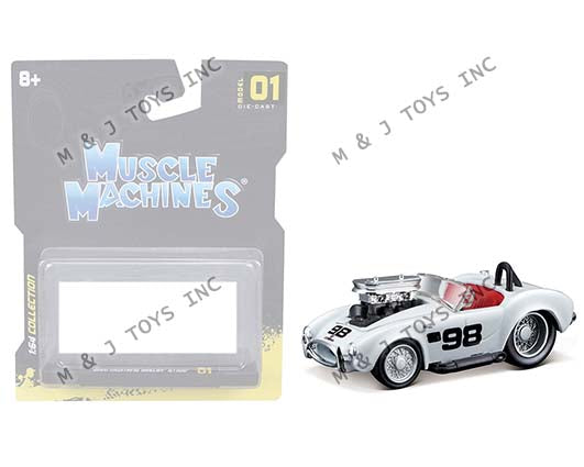 Muscle Machines 1:64 Ford 1964 Shelby Cobra White #98 **Damaged Cards***