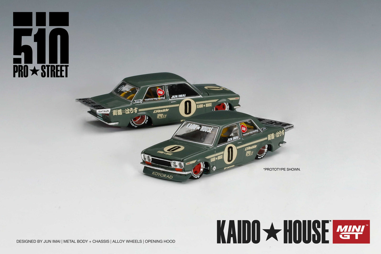 MINI GT 1/64 Kaido★House Datsun 510 Pro Street OG Green