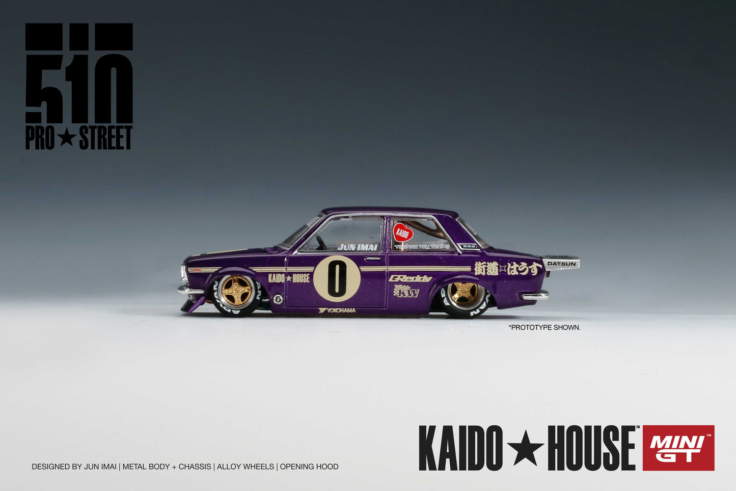 MINI GT 1/64 Kaido★House Datsun 510 Pro Street OG Purple
