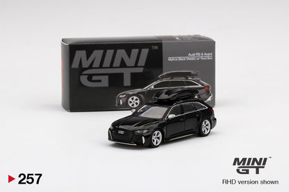 Mini GT 1:64 Mijo Audi RS 6 Avant Black w/ Roof Box