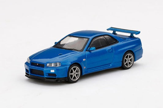 Mini GT 1/64 Nissan Skyline GT-R (R34) V-Spec II Bayside Blue ***in clamshell blisters***