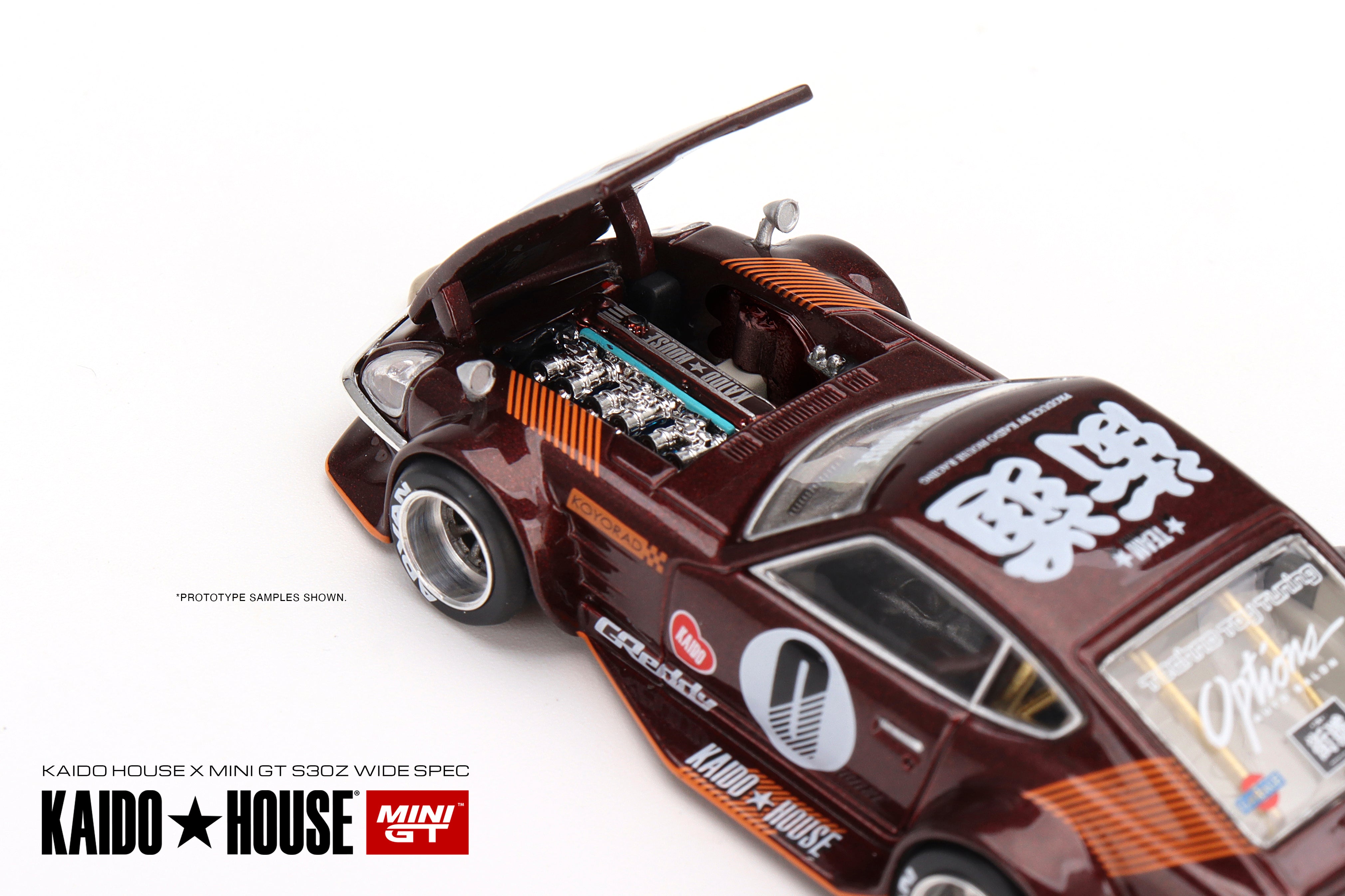 MINI GT 1/64 Kaido☆House Datsun Fairlady Z Dark Red – Black Ice Diecast