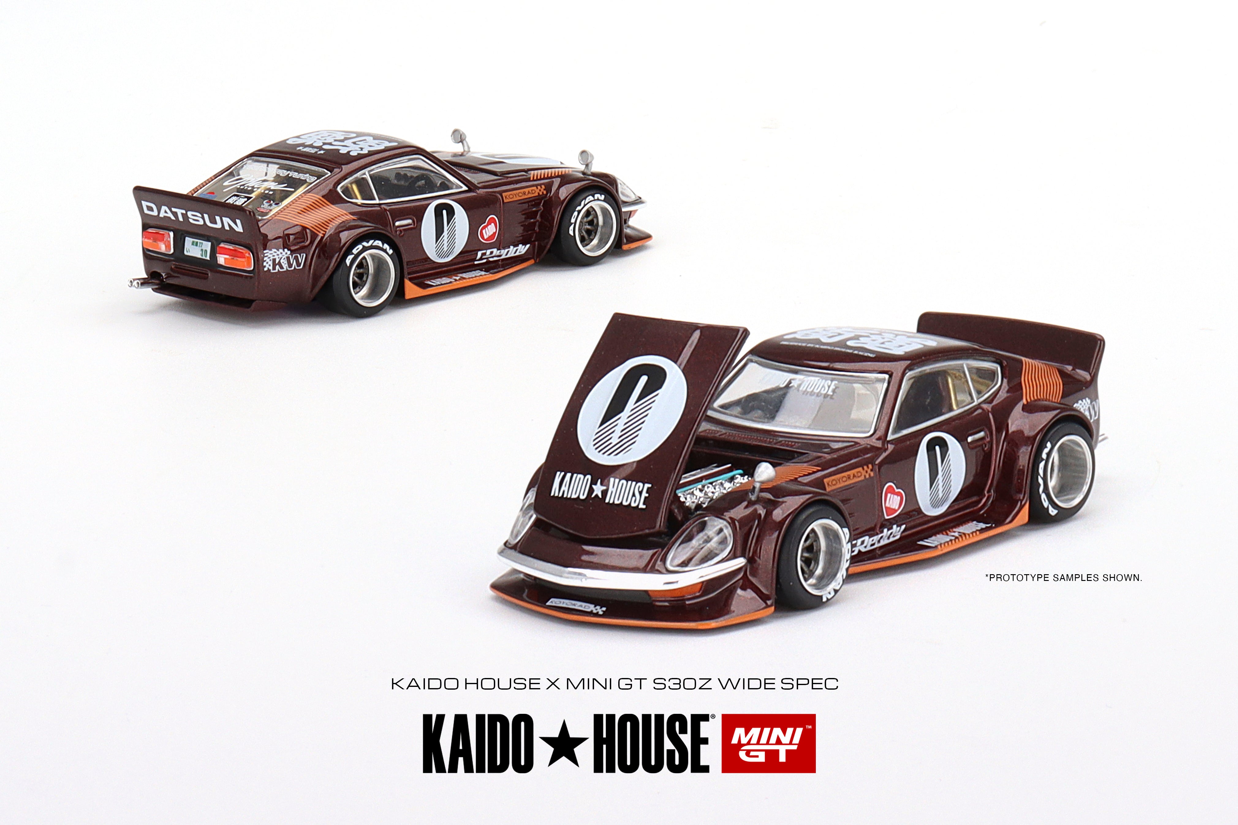 MINI GT 1/64 Kaido☆House Datsun Fairlady Z Dark Red – Black Ice