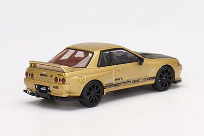 Mini GT 1:64  Japan Exclusive Top Secret Nissan Skyline GT-R VR32 Top Secret Gold – RHD