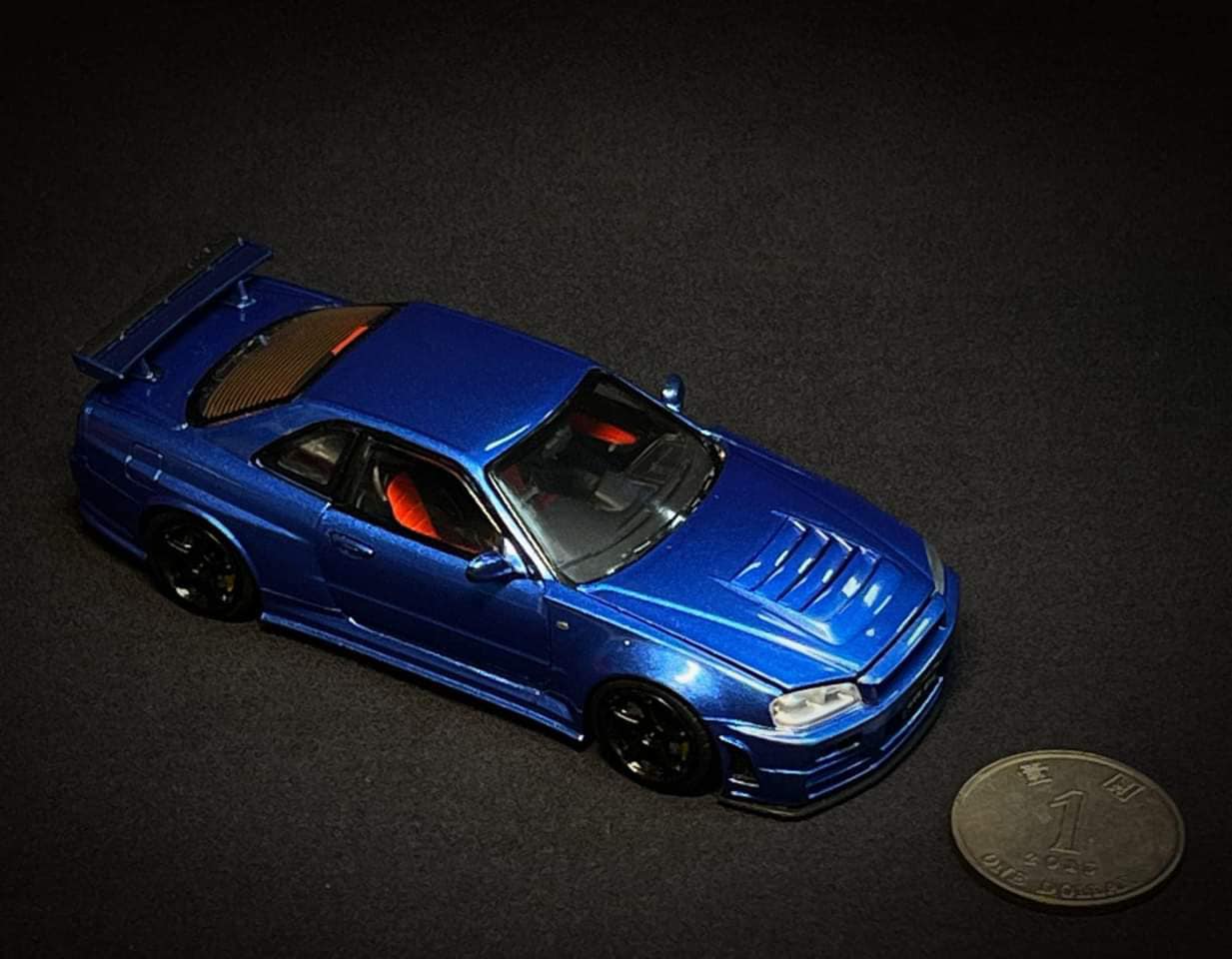 PGM 1:43 Nissan Skyline GT-R R34 Nismo Z-Tune Metallic Blue (with extra engine)