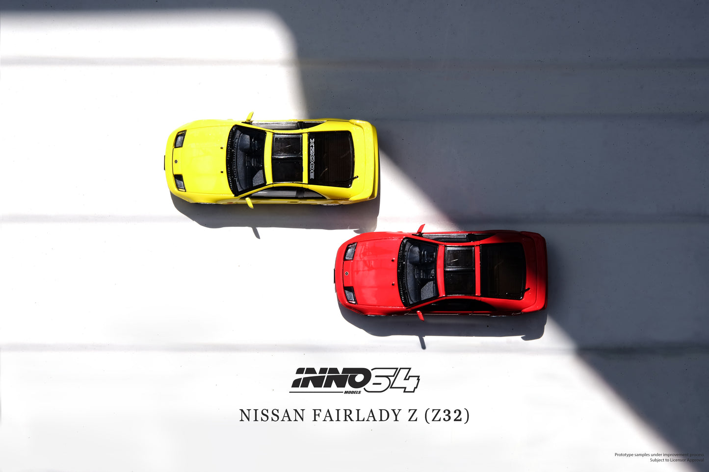 Inno64 1:64 NISSAN FAIRLADY Z (Z32) Yellow Pearlglow With Extra Wheels