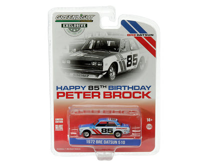 GREENLIGHT  1/64 Happy 85th Birthday Peter Brock - 1972 Datsun 510 #85 Brock Racing Enterprises (BRE) 