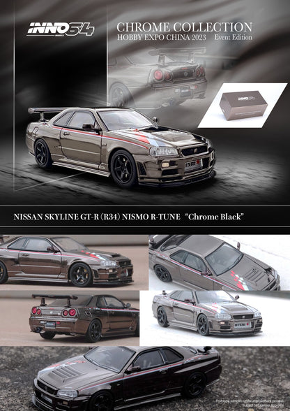 Inno64 1/64 NISSAN SKYLINE GT-R (R34) NISMO R-TUNE Black Chrome