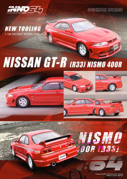 Inno64 1/64 NISSAN SKYLINE GT-R (R33) NISMO 400R Super Clear Red II