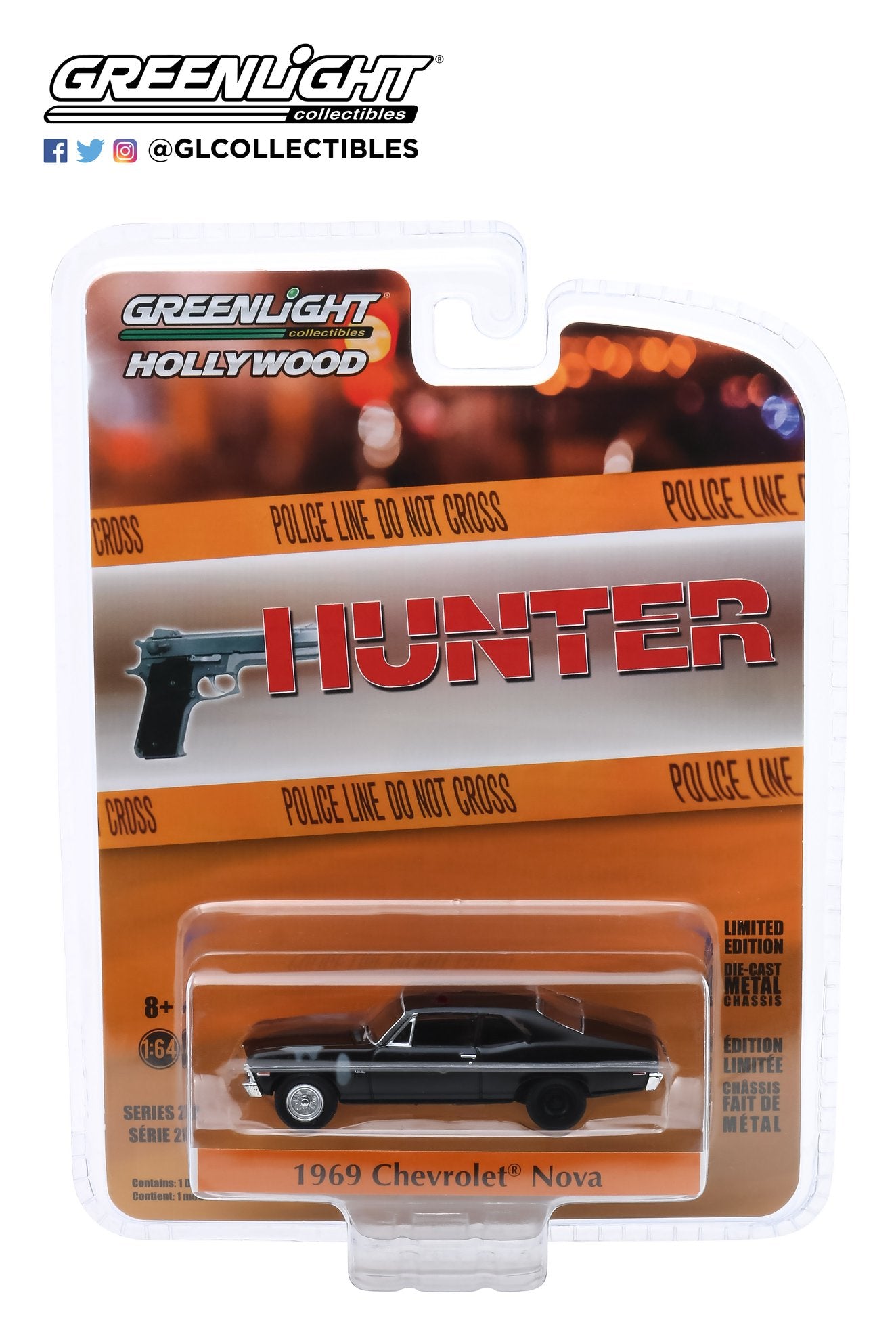 Greenlight 1:64 Hollywood Series 28 - Hunter (1984-91 TV Series) - 1969 Chevrolet Nova Police