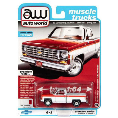 Auto World 1:64 Premium Chevy Stepside Scottsdale Olympic Edition '76