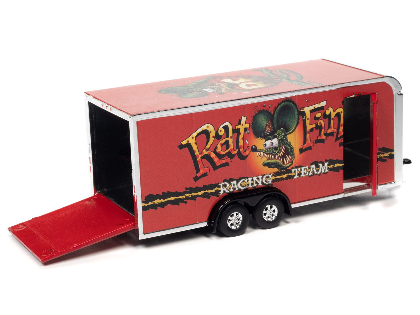Auto World 1/64 Enclosed Trailer in Rat Fink Red
