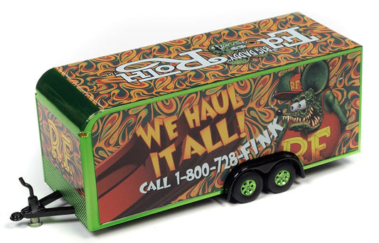 Auto World 1/64  Enclosed Trailer Rat Fink in Green and Red