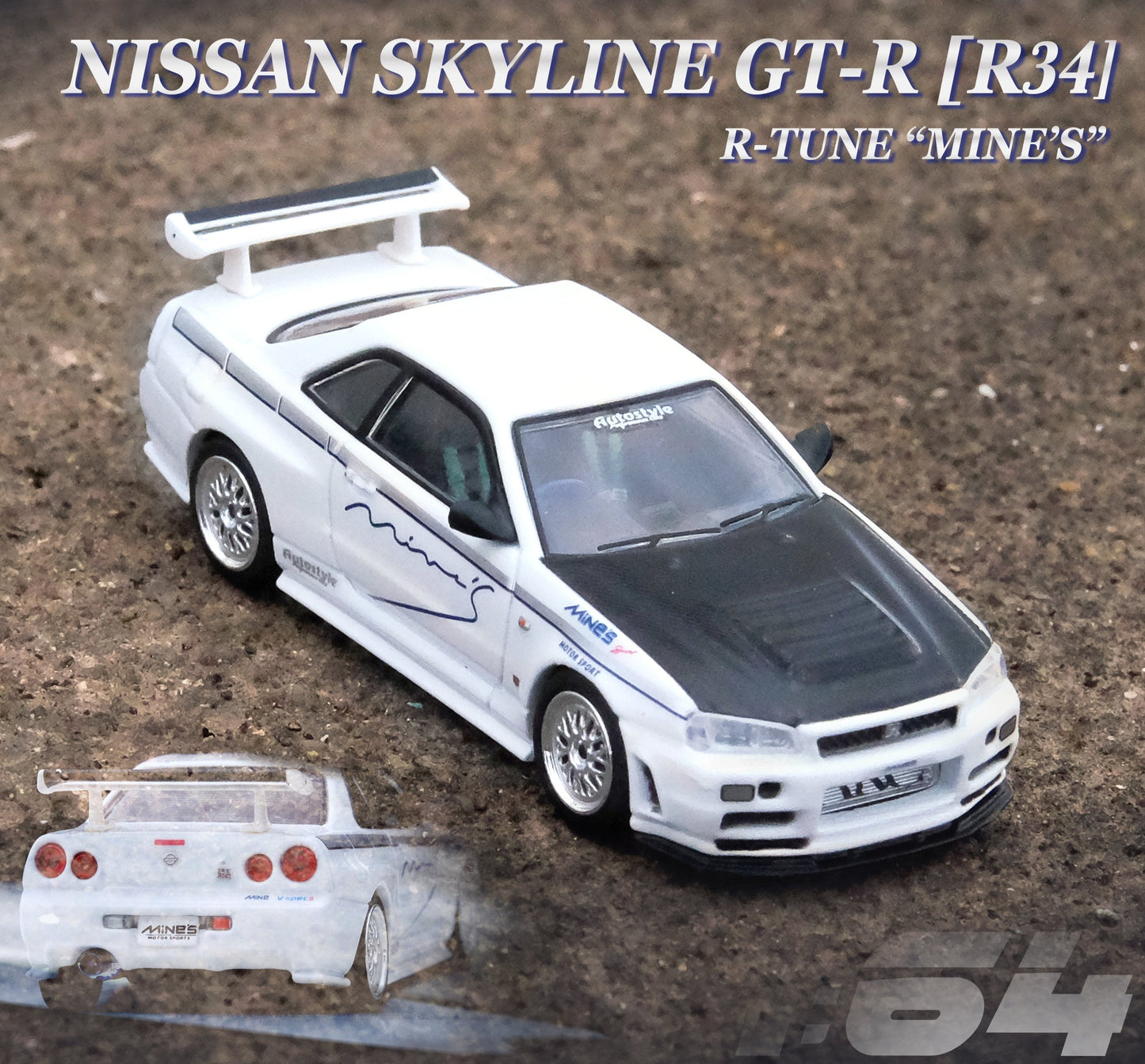 Inno64 1/64 NISSAN SKYLINE GT-R (R34) R-Tune Tuned by "MINE'S"
