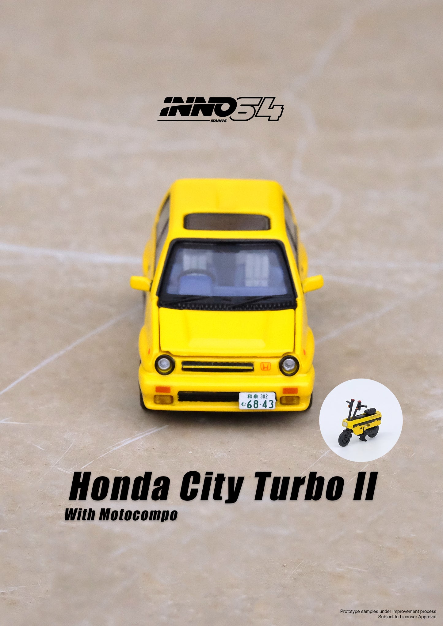Inno64 1:64 HONDA CITY TURBO II Yellow