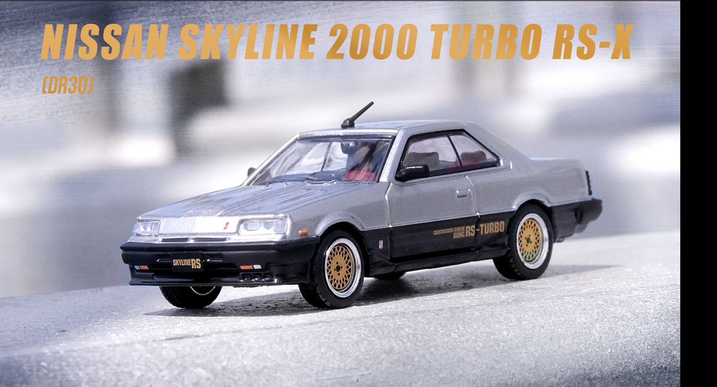 Inno64 1/64 NISSAN SKYLINE 2000 TURBO RS-X (DR30) Silver/Black