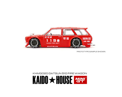 Mini GT x  Kaido★House  1:64 Datsun 510 Wagon Fire Version 1 (Red) Limited Edition
