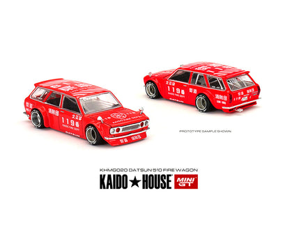 Mini GT x  Kaido★House  1:64 Datsun 510 Wagon Fire Version 1 (Red) Limited Edition