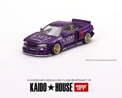 Kaido★House x Mini GT 1:64 Nissan Skyline GT-R (R34) Kaido Works V2 (Purple) Limited Edition